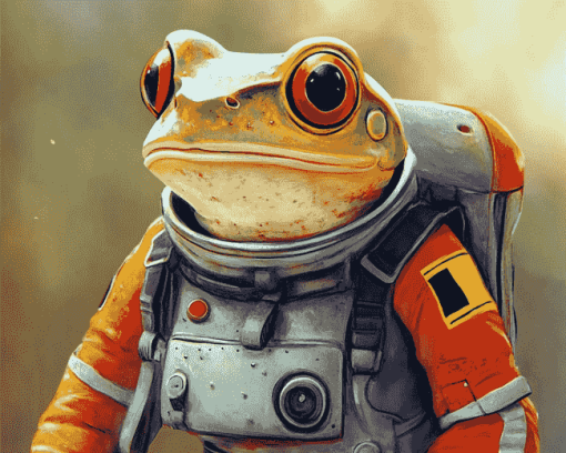 Astronaut Cartoon Frog Diamond Painting