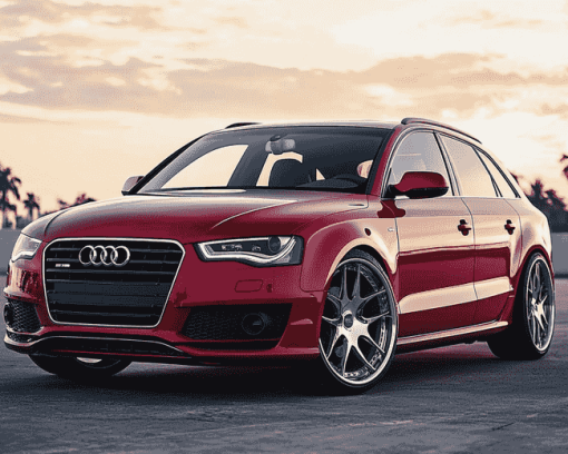 Audi Red Car Diamond Painting