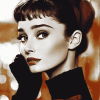 Audrey Hepburn Elegant Sadness Diamond Painting