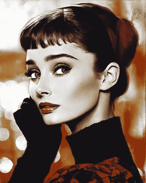 Audrey Hepburn Elegant Sadness Diamond Painting