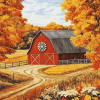 Autumn Barn Landscapes Diamond Painting