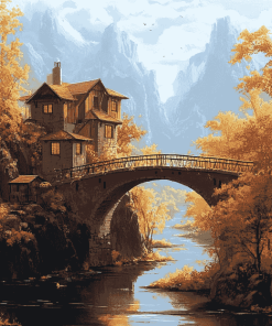 Autumn Bridge Valley Diamond Painting