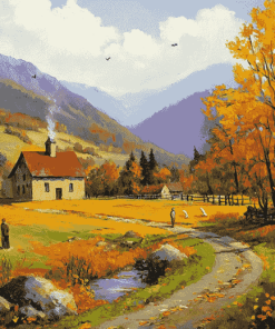 Autumn Country Landscapes Diamond Painting