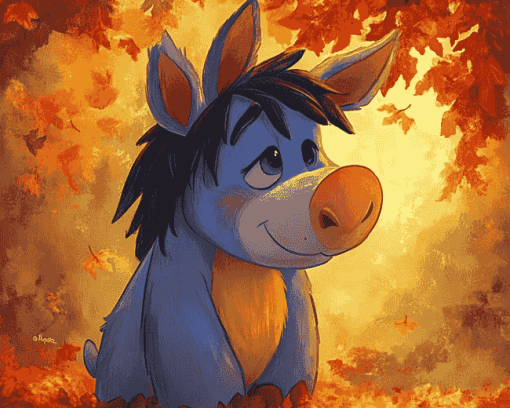 Autumn Eeyore Cartoon Diamond Painting