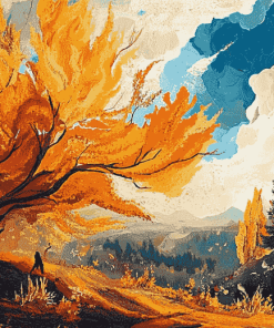 Autumn National Park Scene Diamond Painting