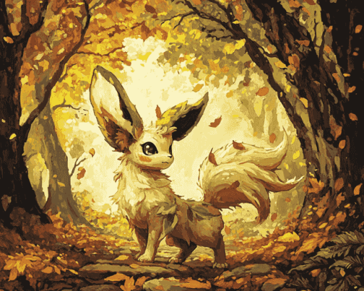 Autumn Pokemon Leafeon Diamond Painting