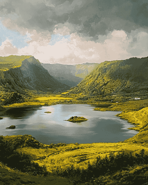 Azores Mountains and Lakes Diamond Painting