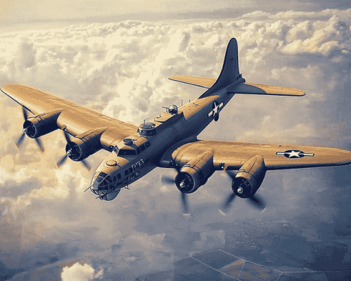 B17 Heavy Bomber Jets Diamond Painting