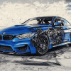 BMW M4 Blue Engines Diamond Painting