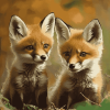 Baby Fox Cubs Diamond Painting