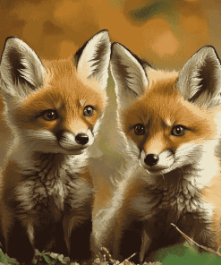 Baby Fox Cubs Diamond Painting