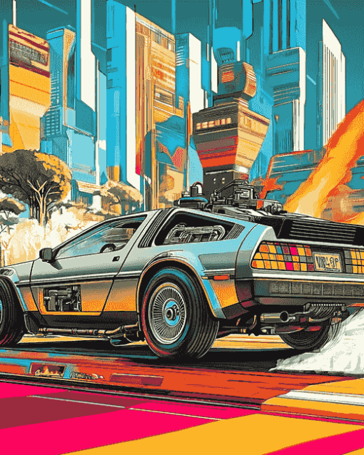 Back to the Future Cars Fantasies Diamond Painting