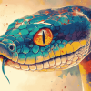 Ball Python Colorful Diamond Painting