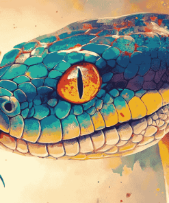 Ball Python Colorful Diamond Painting