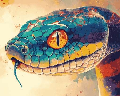 Ball Python Colorful Diamond Painting