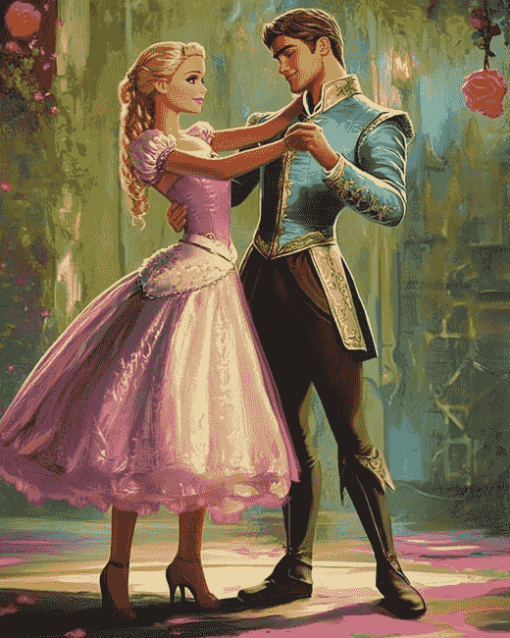 Barbie and Prince Dance Animation Diamond Painting