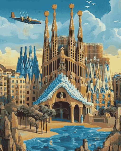 Barcelona Cityscape Spain Diamond Painting