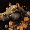 Baroque Hippo Animal Diamond Painting