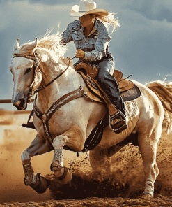 Barrel Racing Rodeo Sports Diamond Painting