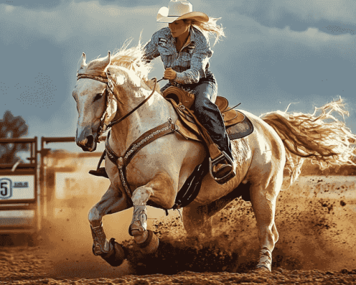 Barrel Racing Rodeo Sports Diamond Painting