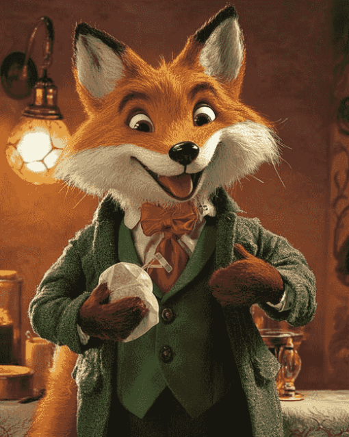 Basil Brush Cartoon Fox Diamond Painting