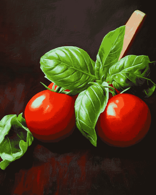 Basil and Tomato Harmony Diamond Painting