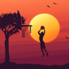 Basketball Sunset Silhouette Diamond Painting