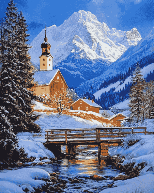 Bavarian Winter Landscapes Diamond Painting