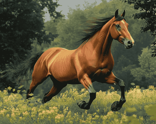 Bay Horse Elegance Diamond Painting