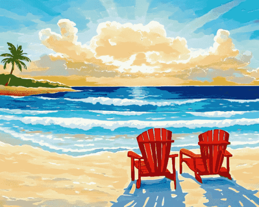 Beach Chairs Seaside Diamond Painting