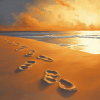 Beach Footprints Diamond Painting