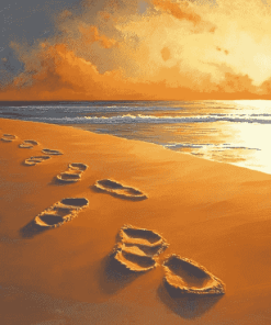 Beach Footprints Diamond Painting