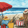 Beach Picnic Illustration Diamond Painting