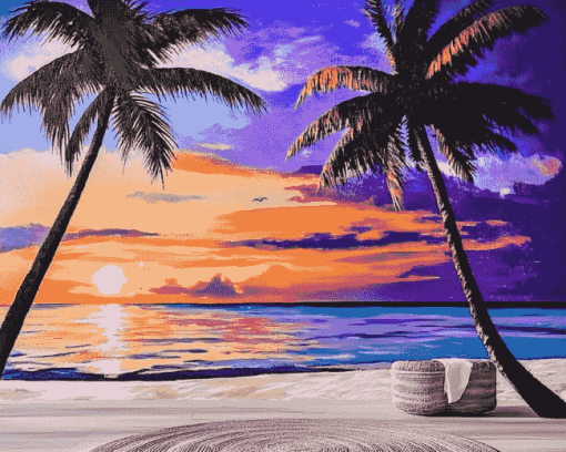 Beach Sunset Seaside Diamond Painting