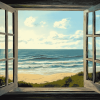 Beach Window Seascape Diamond Painting