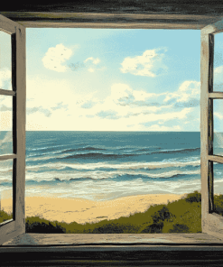 Beach Window Seascape Diamond Painting