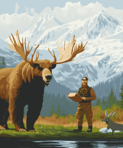 Bear and Moose Animation Diamond Painting