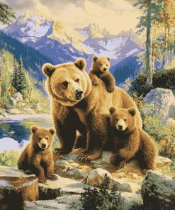 Bears Family Diamond Painting