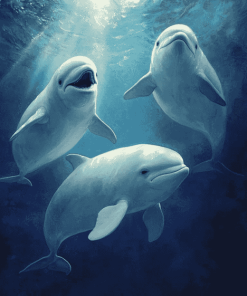 Beluga Whales Marine Animals Diamond Painting