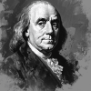 Benjamin Franklin in Monochrome Diamond Painting