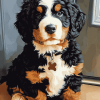 Bernedoodle Puppy Diamond Painting