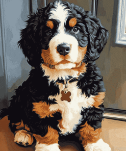 Bernedoodle Puppy Diamond Painting