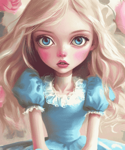 Big Eyed Alice Anime Diamond Painting