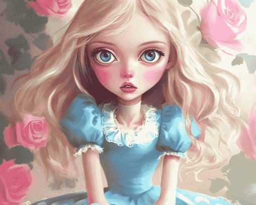 Big Eyed Alice Anime Diamond Painting