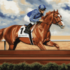 Big Red Secretariat Horses Diamond Painting