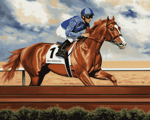 Big Red Secretariat Horses Diamond Painting