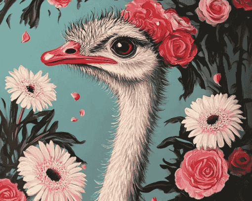 Bird and Ostrich Floral Diamond Painting