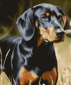 Black And Tan Coonhound Dog Diamond Painting