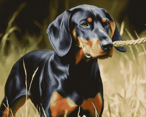 Black And Tan Coonhound Dog Diamond Painting