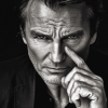 Black And White Liam Neeson Diamond Painting